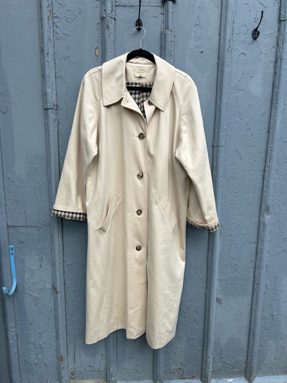 Sezane Taupe Clyde Trench Coat, size 44