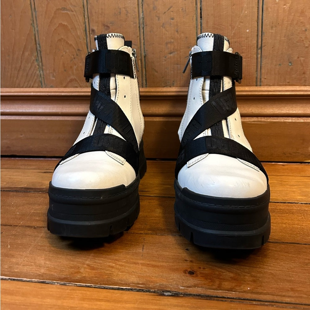 Ugg White Sid Combat Boots, size 7