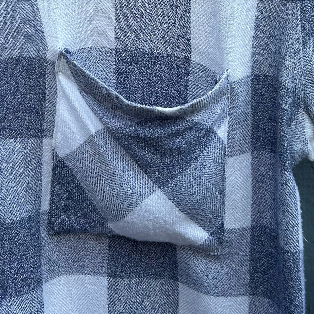 Rails Blue White Plaid Flannel button-down, small