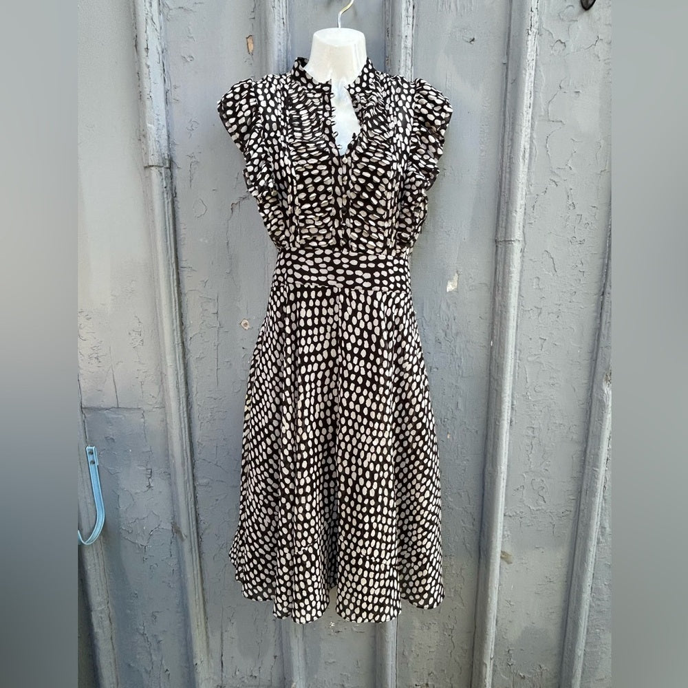 Club Monaco Saffra Printed Ruffle Dress, size 0