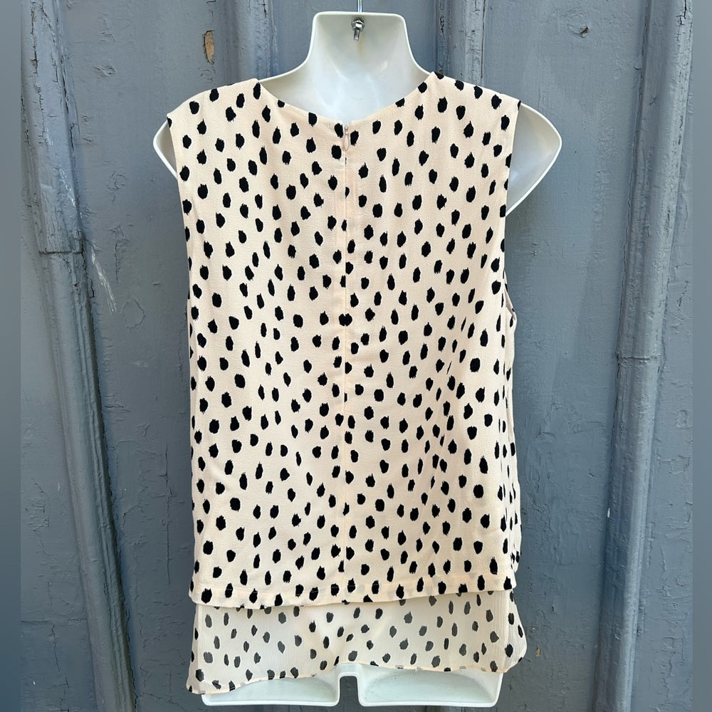 Kate Spade Leopard Dot Silk Blouse, BNWT, size Large