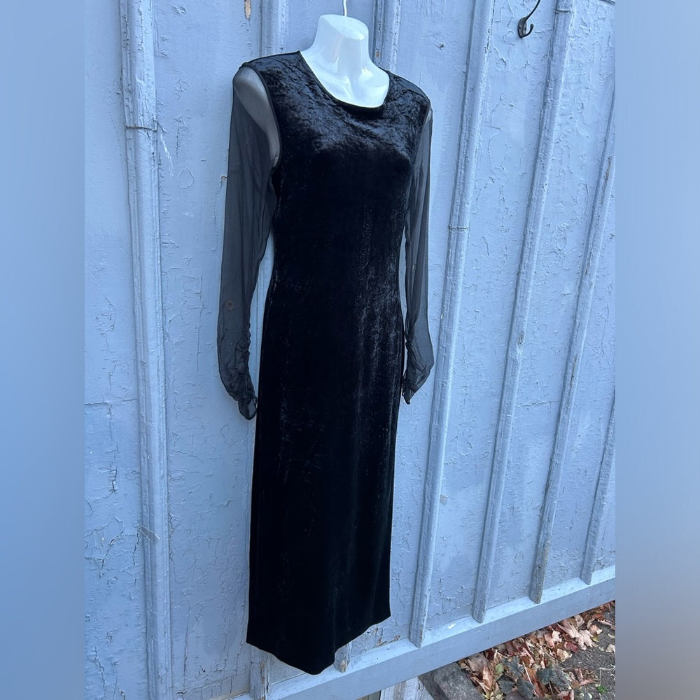 Lida Baday Velvet Bod Con Midi Dress, Size S/M