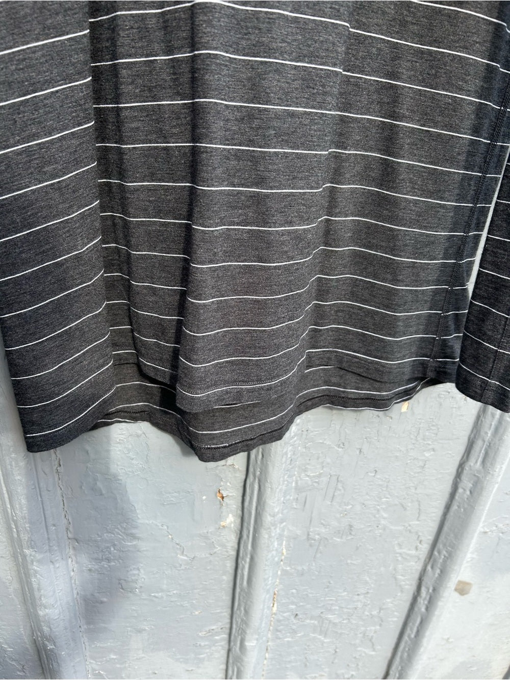 Lululemon Grey Striped Emerald Long Sleeve, size approx 6