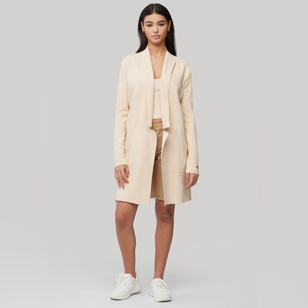 Soia & Kyo Cream Aster Long Wrap Front Cardigan, size M