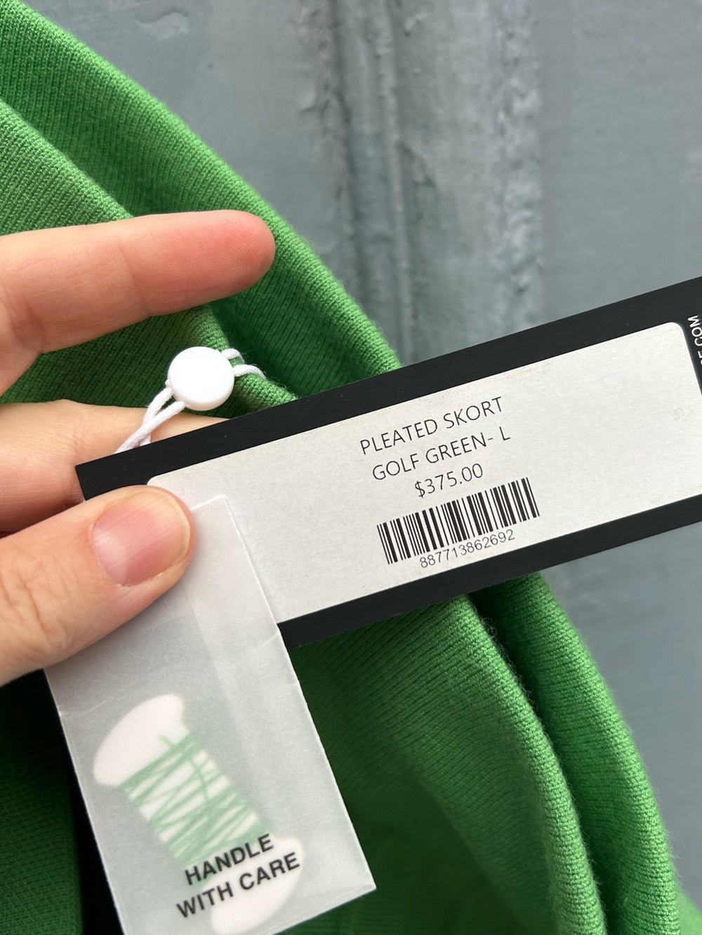 Minnie Rose Green Pleated Knit Skort, BNWT, size L