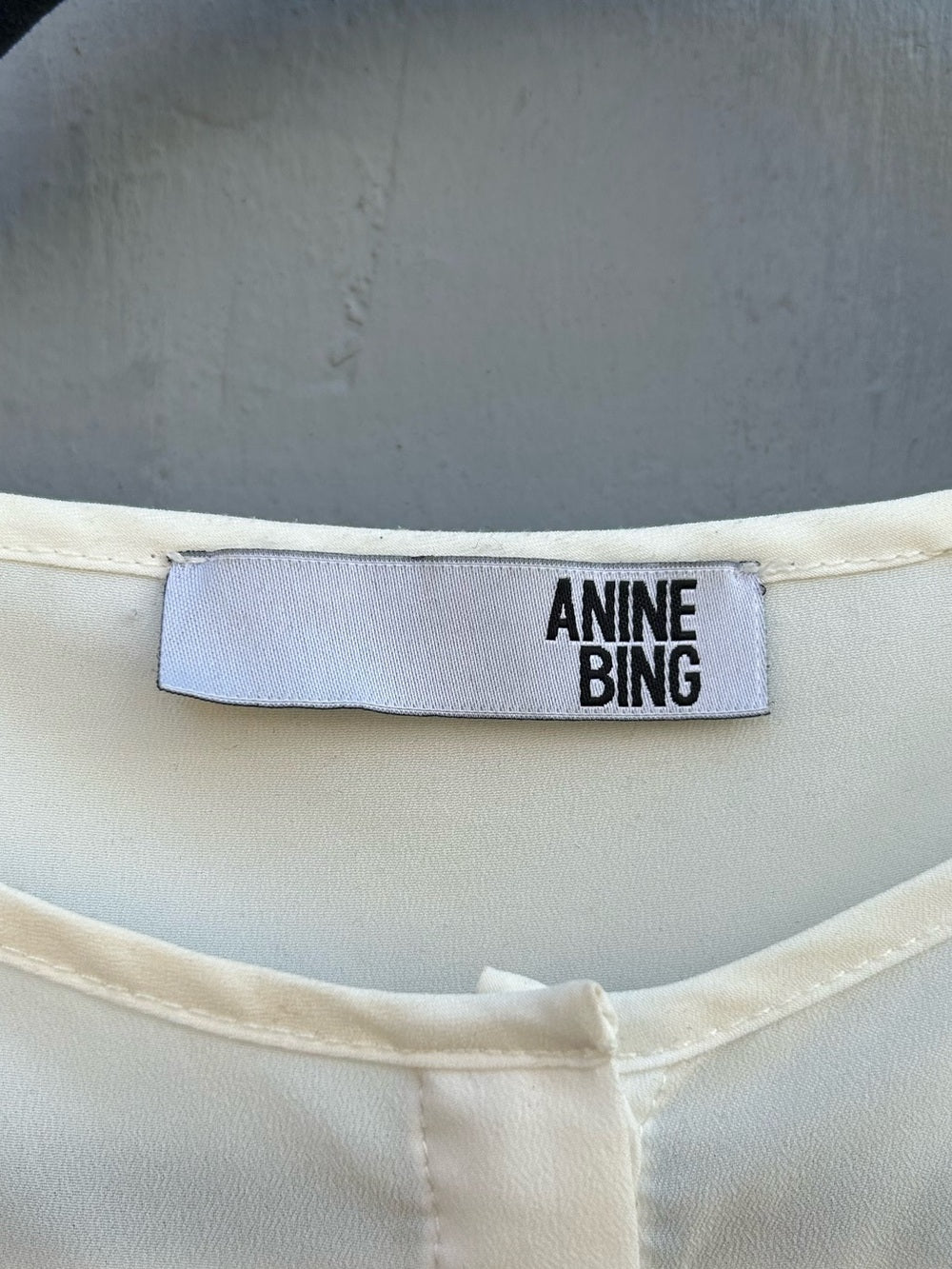 Anine Bing Collarless Sheer buttondown, Small