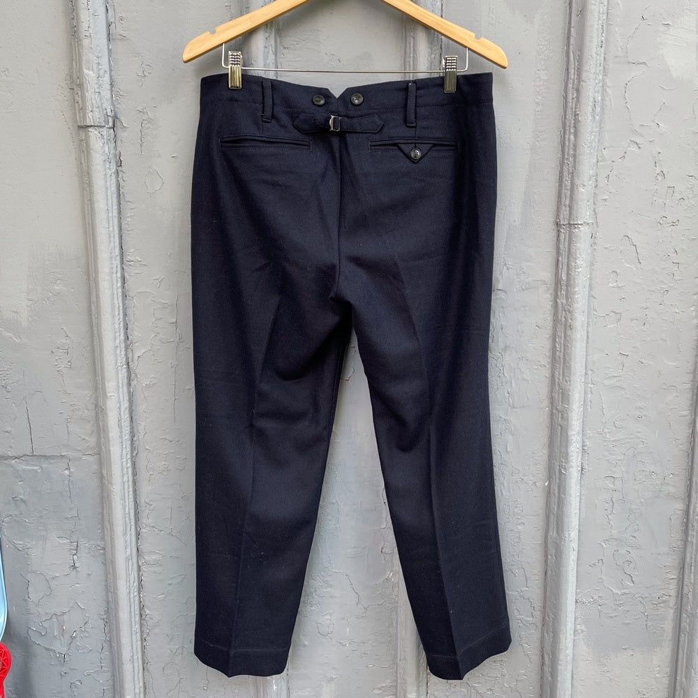 Anthropologie Navy Paper Boy Cropped Trousers, size 10