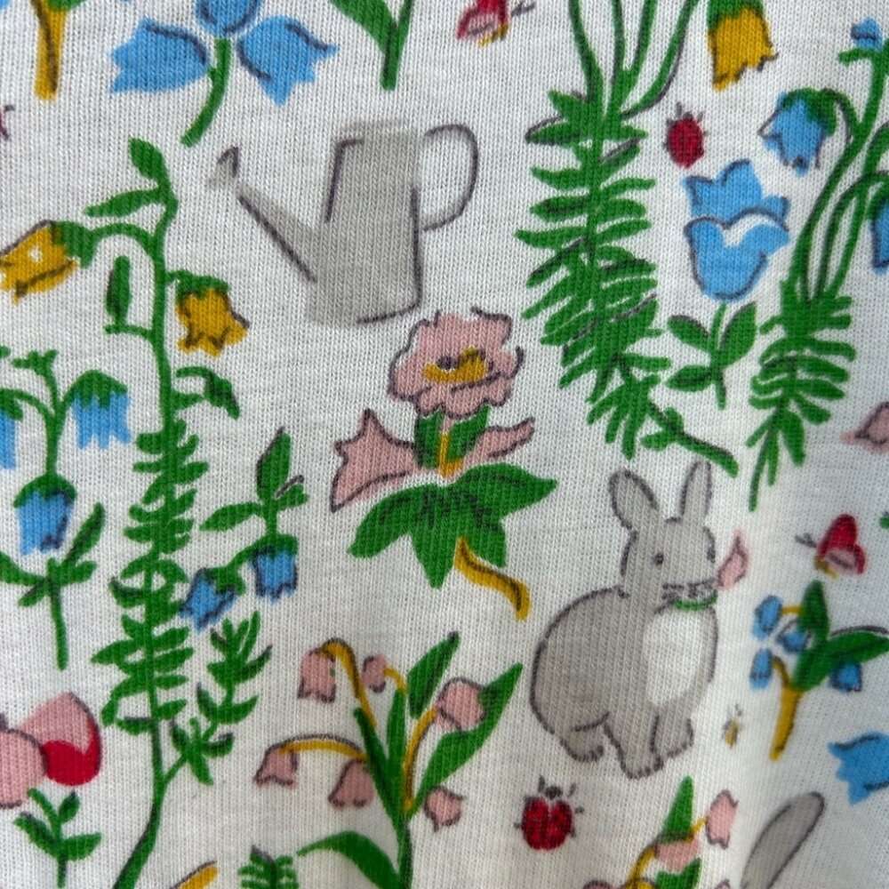 Mini Boden Snug All-in-one Pajamas Multi Bunny Field, size 8