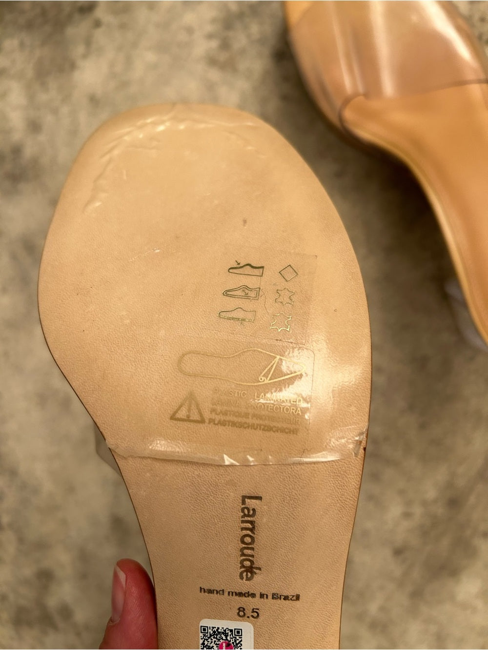 Larroude Jenn Lucite Sandal, BNWOB, size 8.5