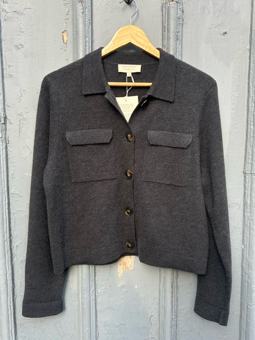 Sezane Anthracite Grey Betty Cardigan, BNWT, Size L