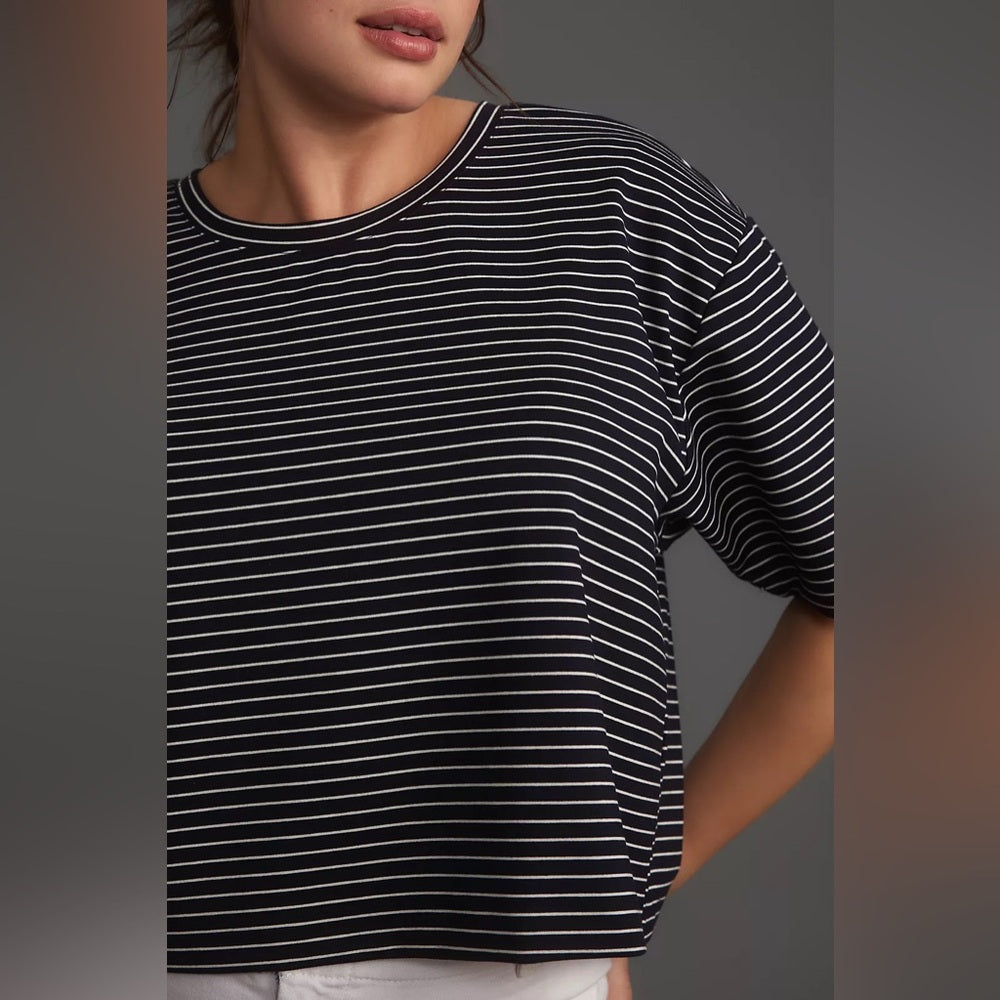 Maeve Cropped striped Tee, M (fits oversized)