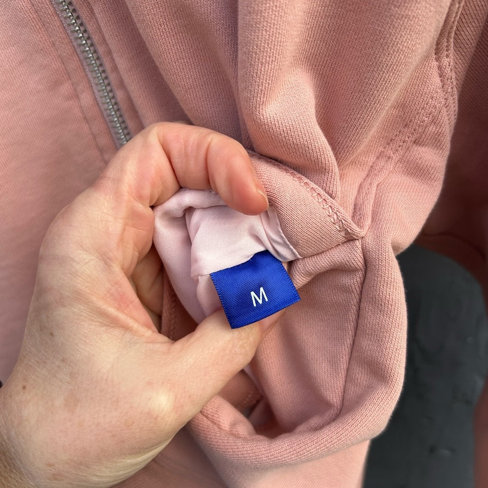 Kit and Ace Dusty Pink Pacific Coast Full Zip Cropped Hoodie, size M