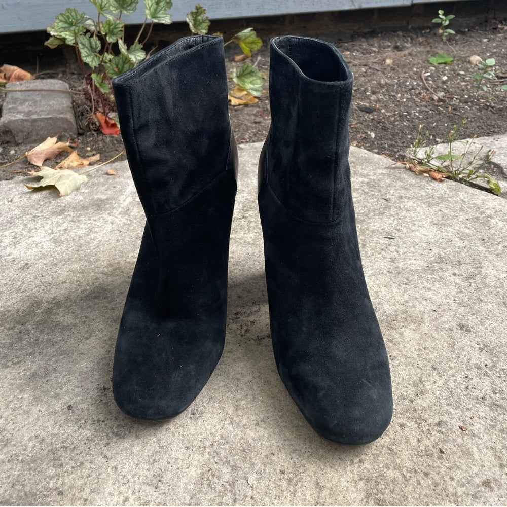 See By Chloé Black Suede Leather Ankle Boots, Size 37