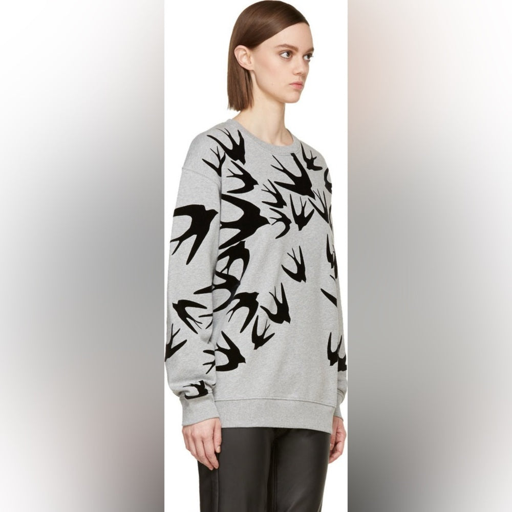 MCQ Alexander MCQueen Swallow Print Sweatshirt, size Small
