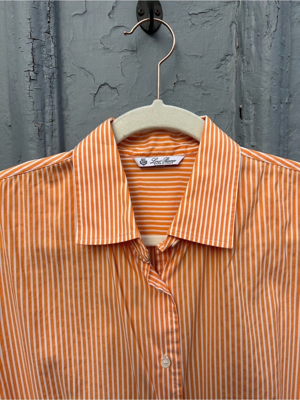 Loro Piana Classic Striped Buttondown, size 46 (they say 10, I say 8)
