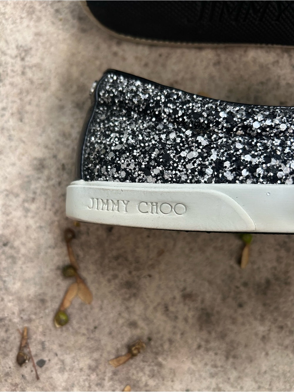 Jimmy Choo Sparkle Demi Skate Sneakers, size 38.5 (7.5)