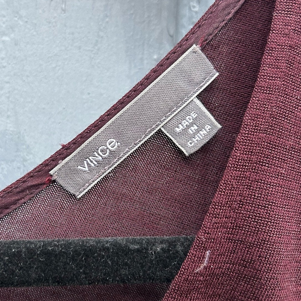 Vince Oxblood light knit long sleeve, size M
