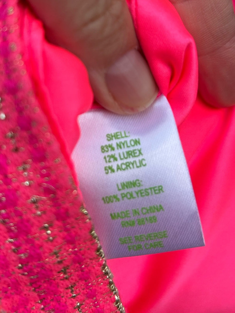 Lilly Pulitzer Pink Metallic Brocade Shift, size 6