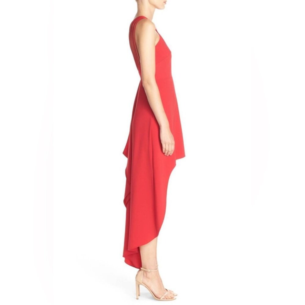 Halston Heritage Red High Low Dress, size 6