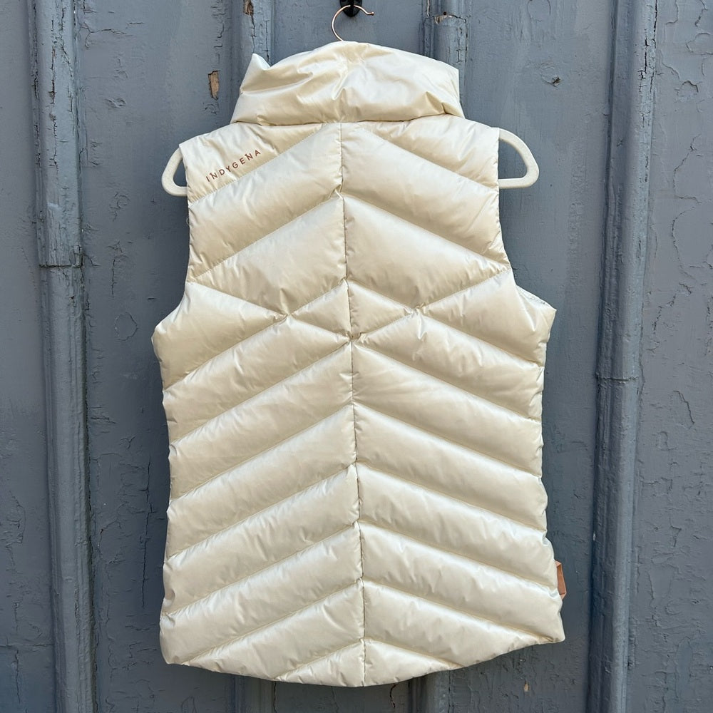 Indygena White Papluma Down Vest, size S