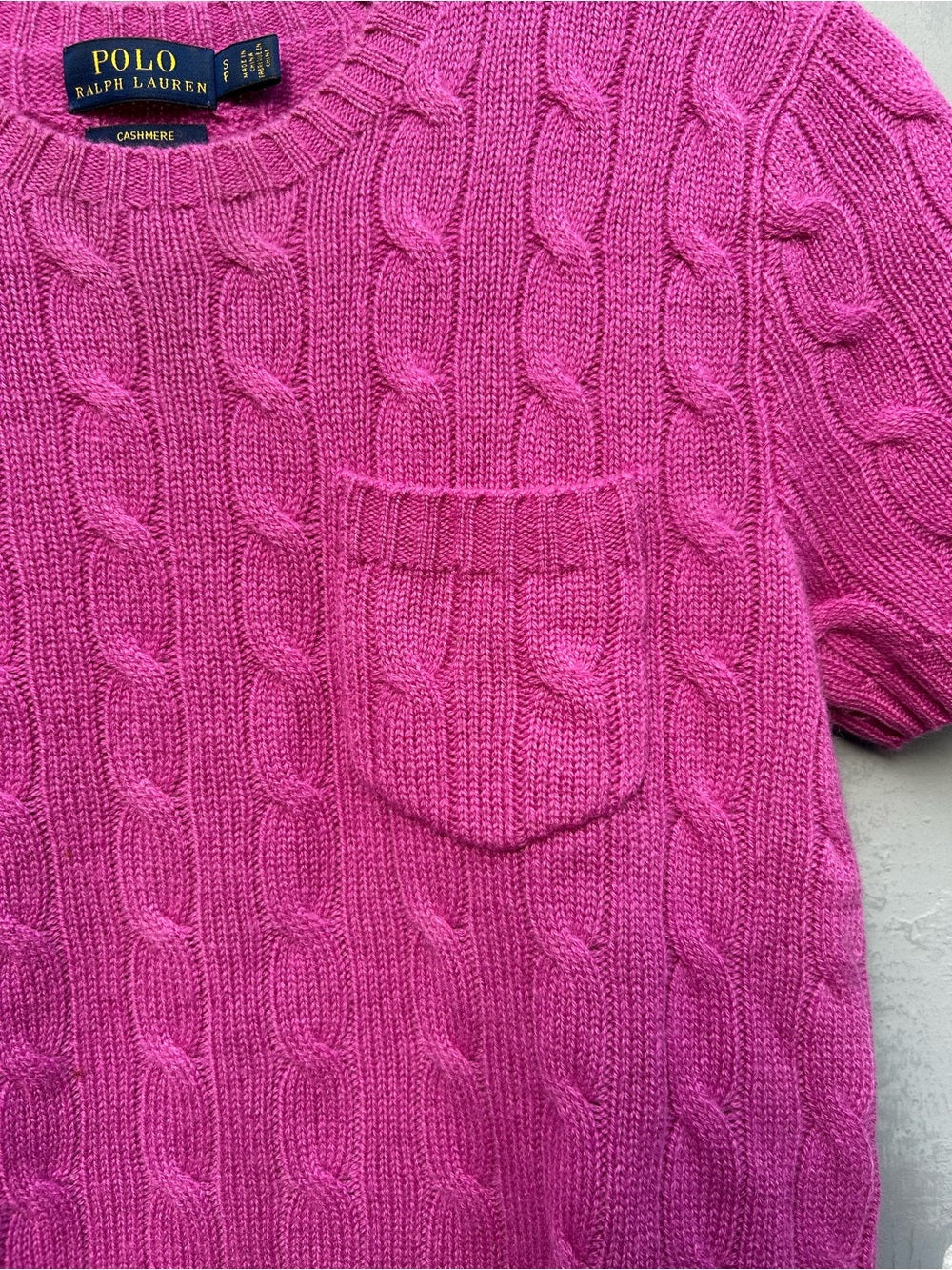 Polo Ralph Lauren Cashmere Short Sleeve Cable Knit Tee, size Small