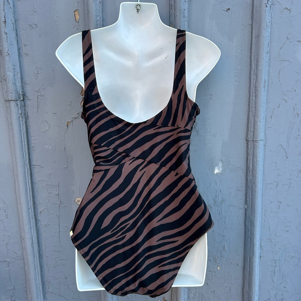 Summersalt Animal Print Perfect Wrap One Piece swimsuit, size 10