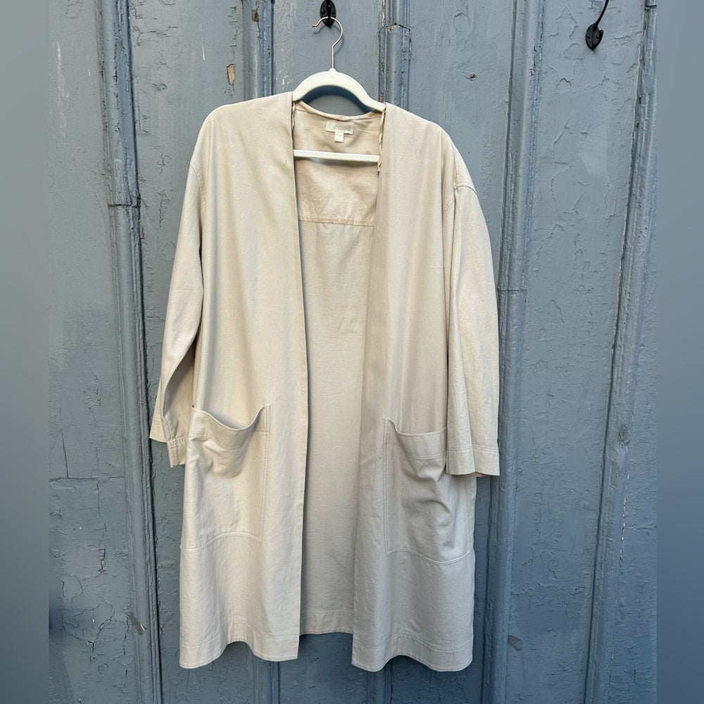 COS Organic Cotton Collarless Coat, Small