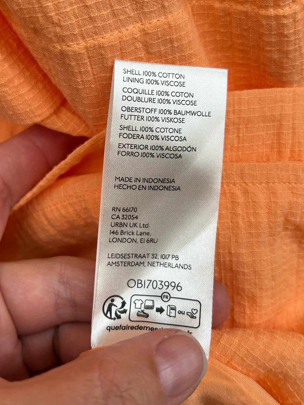 Anthropologie Orange Puff Sleeve tiered Dress, size XL