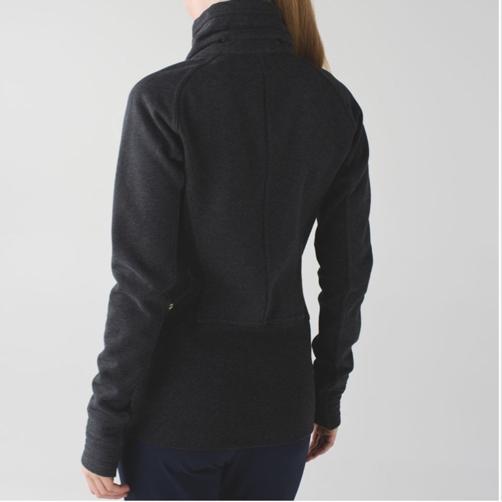 Lululemon Radiant Jacket In Heathered Black, Size 4