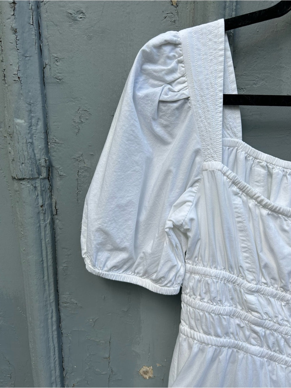 Sunday Best Martine Poplin Short-sleeve Dress, White, Size Medium