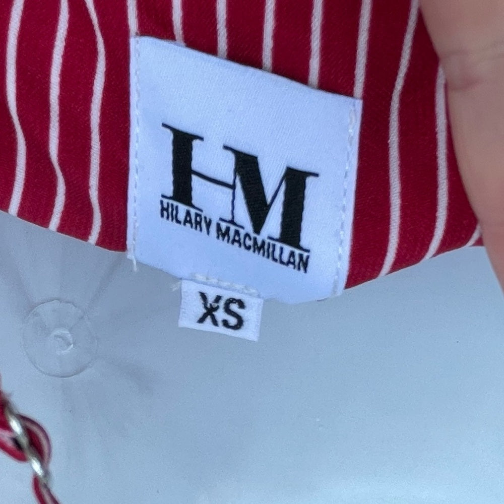 Hilary Macmillan Red Pin Stripe Jumpsuit Romper, size XS