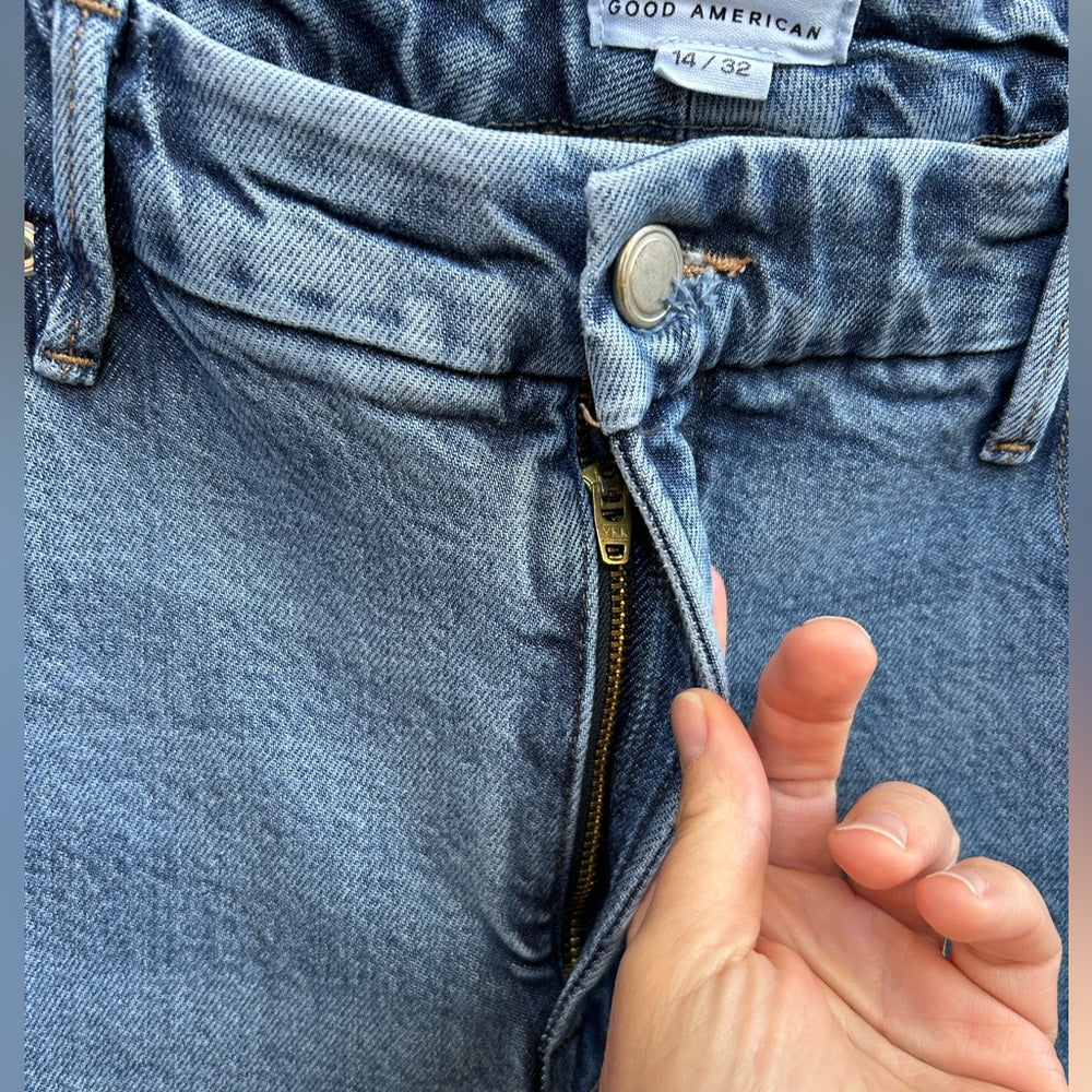 Good American Good Legs Straight Leg Jeans, size 14