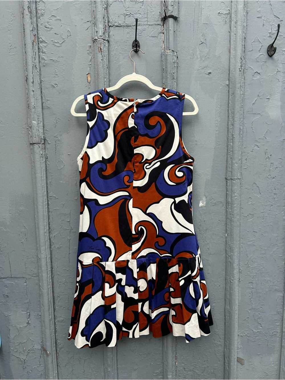 Pink Tartan Vintage Print Drop Waist Dress, Size 6