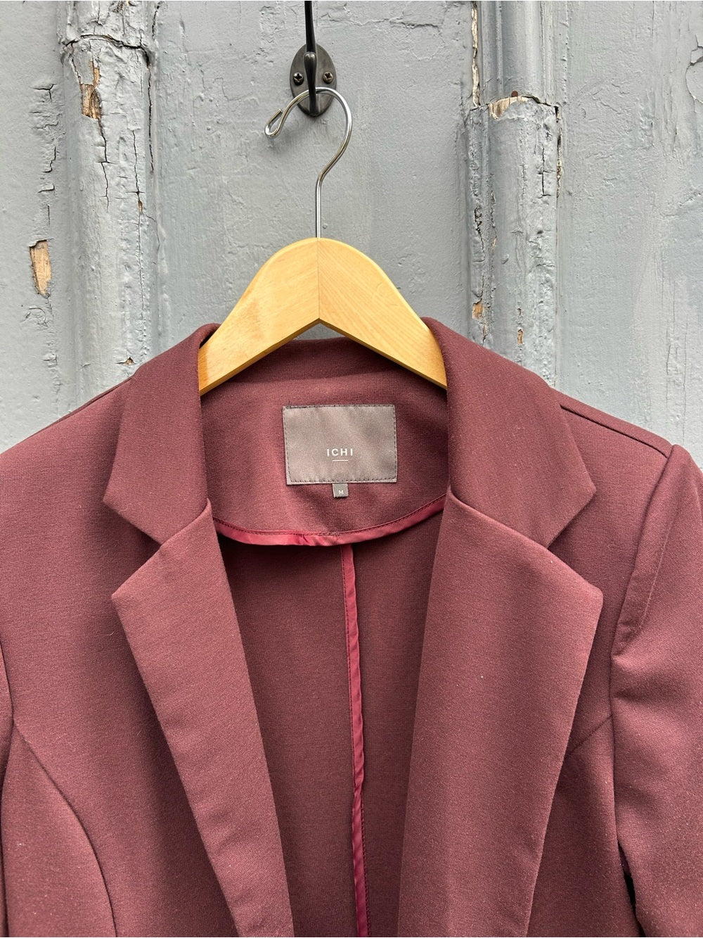 Ichi Maroon Jersey Kate Blazer, size M