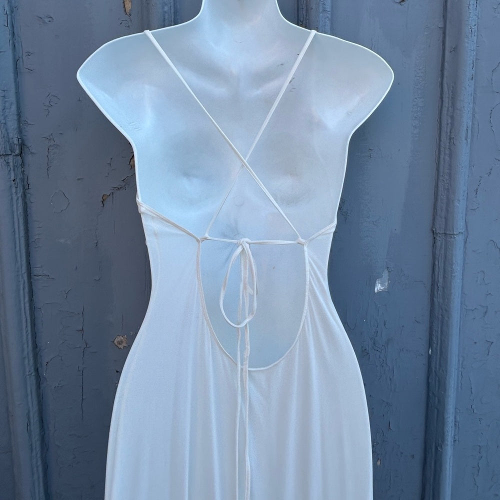 Skims Sheer Cream Maxi Slip, size L