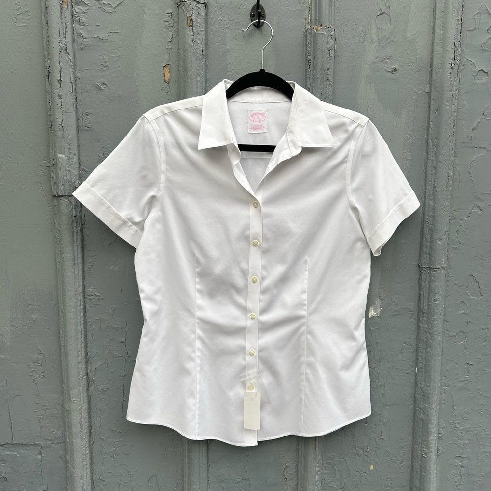 Brooks Brothers Slim Fit White Cotton Shirt, BNWT (a couple marks), size 8