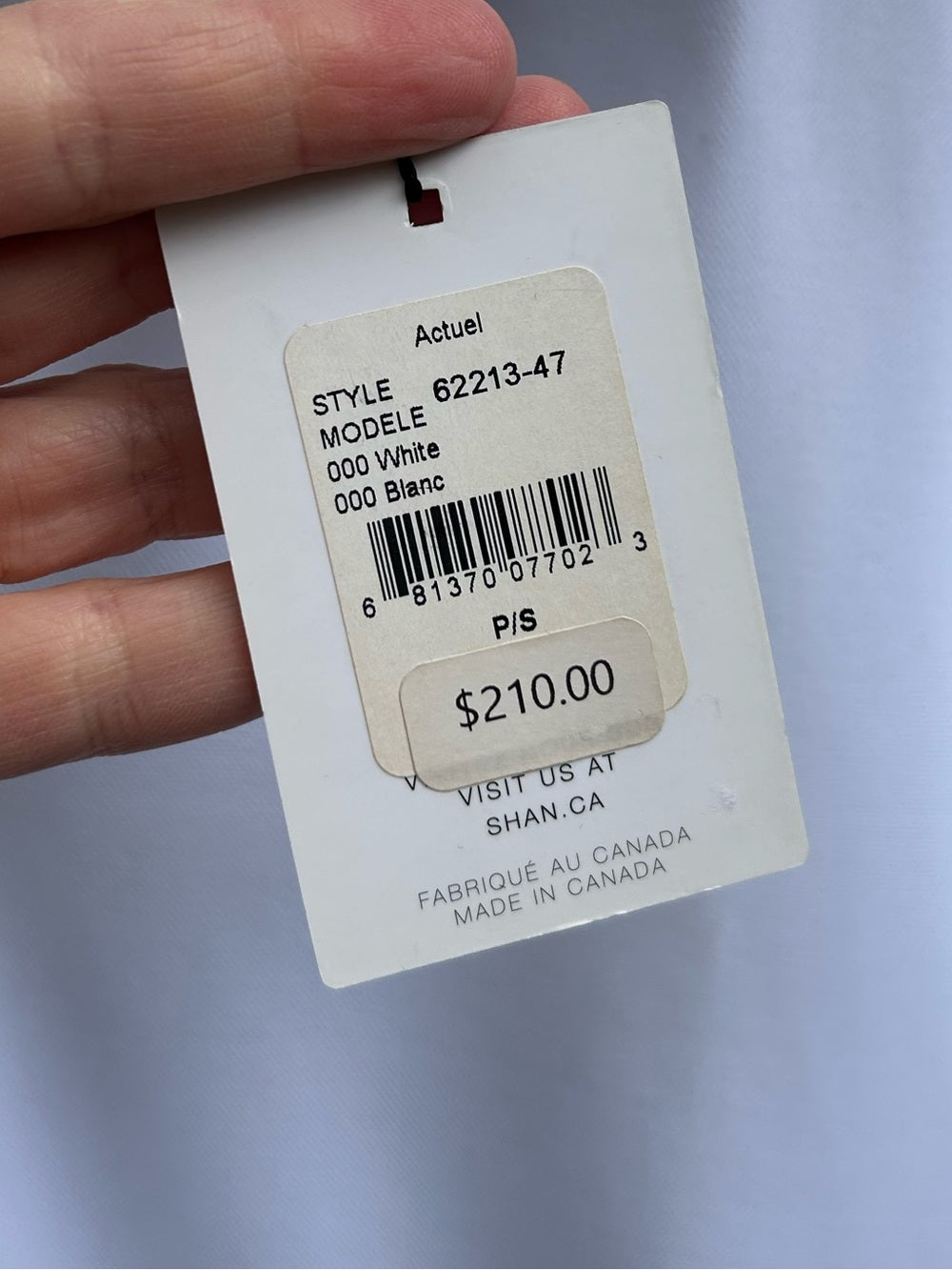 Shan Actuel Polo, white, BNWT, size S