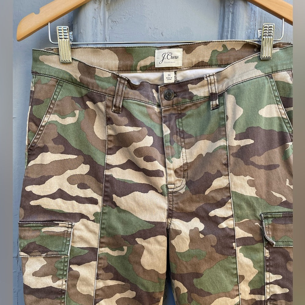 J. Crew 9" Cargo Camouflage Toothpick Pants, size 31