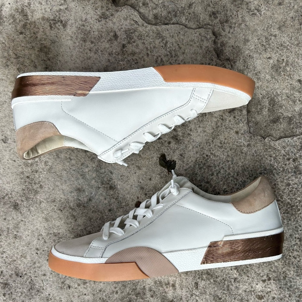 Dolce Vita Zina gold white Leather sneakers, BNWOB, size 10