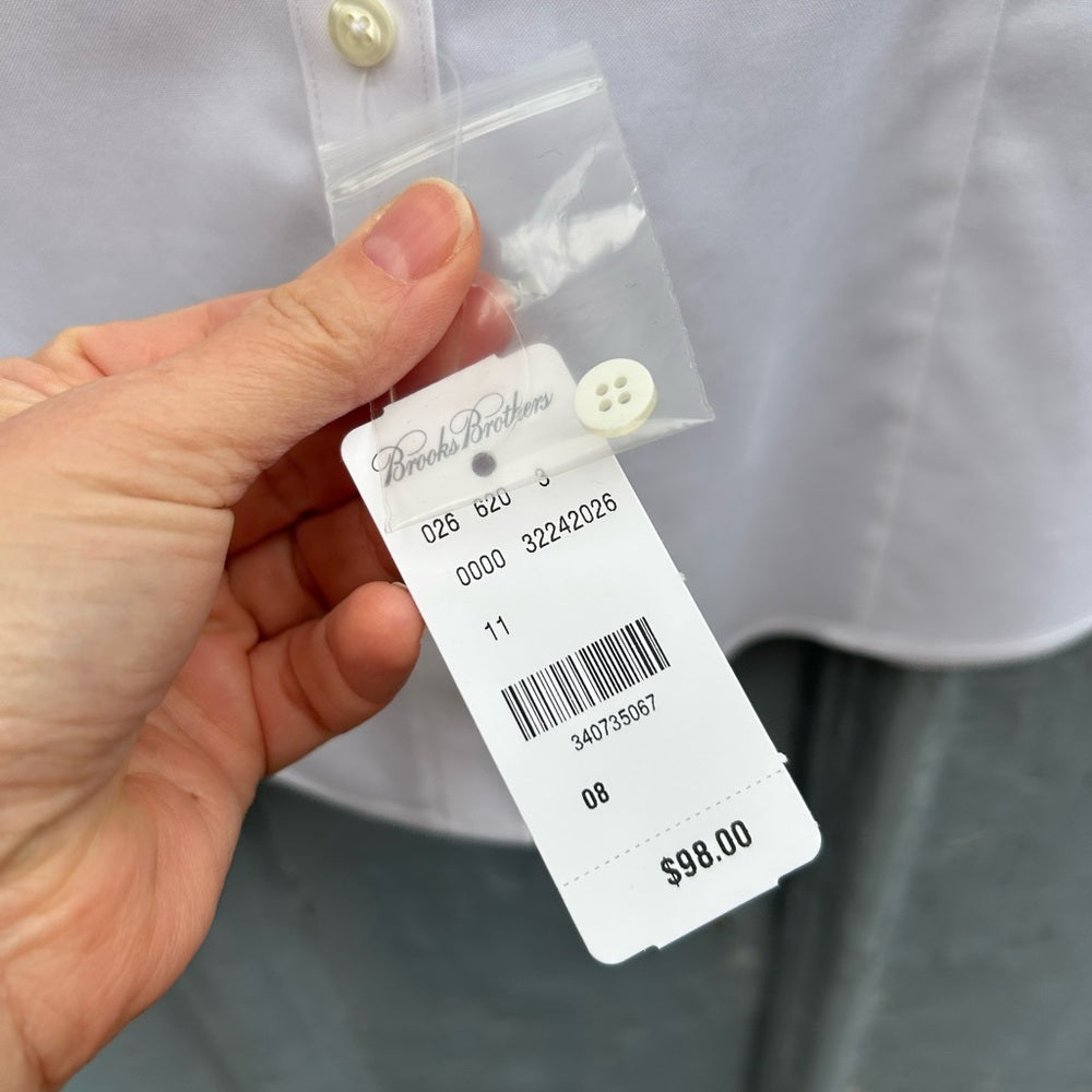 Brooks Brothers Slim Fit White Cotton Shirt, BNWT (a couple marks), size 8