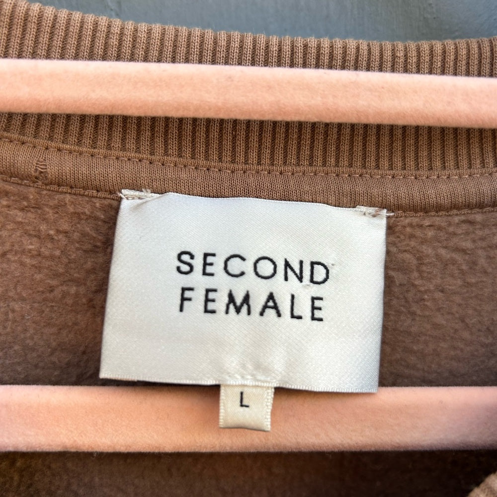 Anthropologie Second Female Carmella Brown sweatshirt, size Large