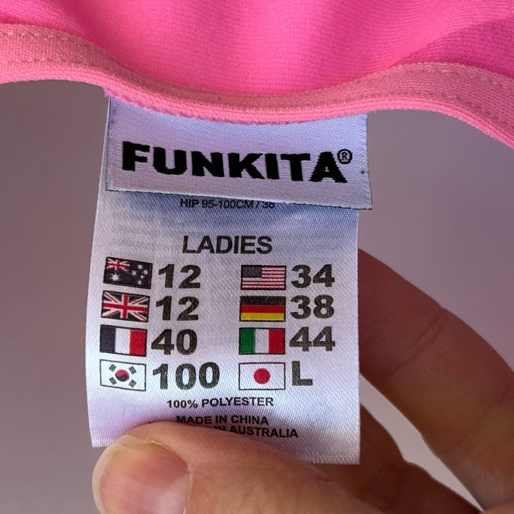 Funkita Summit Sunset Diamond Back One Piece, size 34 (US8)