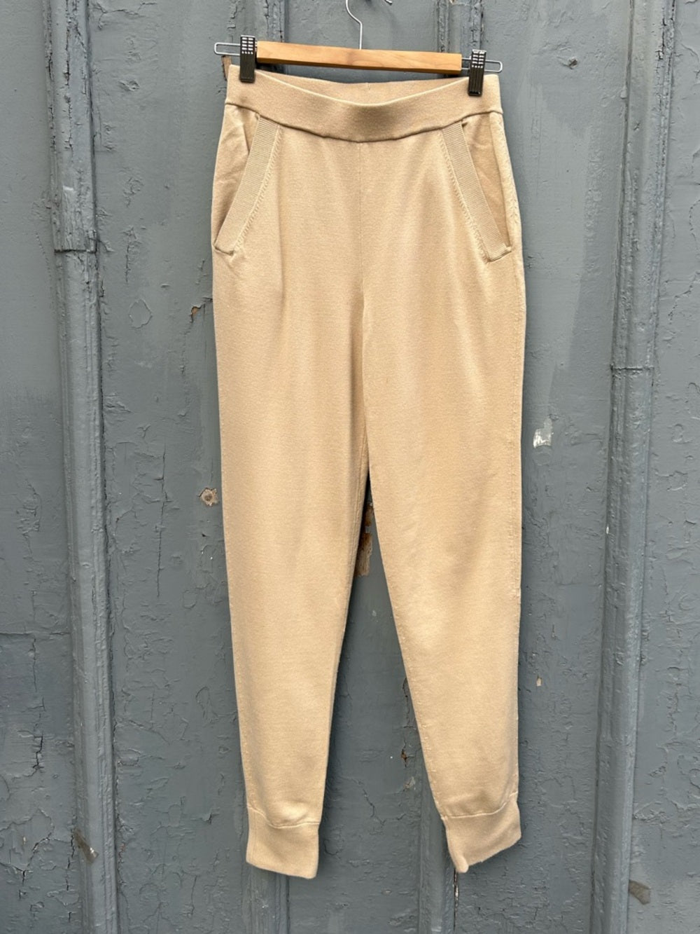 Babaton Knit Beige Rodin Lounge Pants, size XS