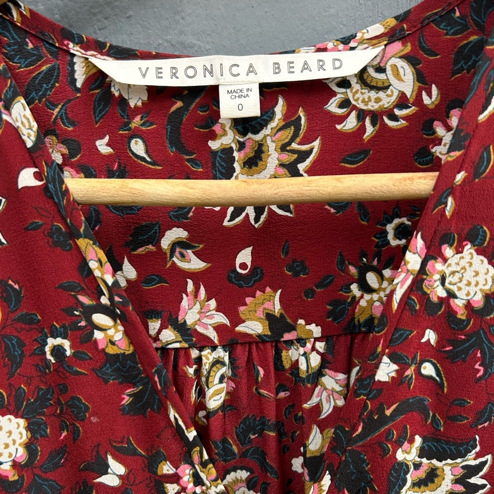 Veronica Beard Merlot Silk Riggins Dress, size 0