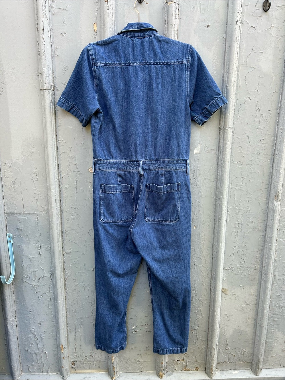 Everlane The Short Sleeve Denim Coverall, size 6