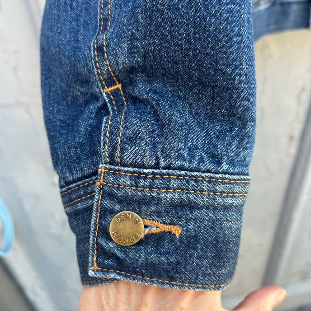 Denim Forum Monroe Storm rider fleece lined jacket, size xs (Oversized)