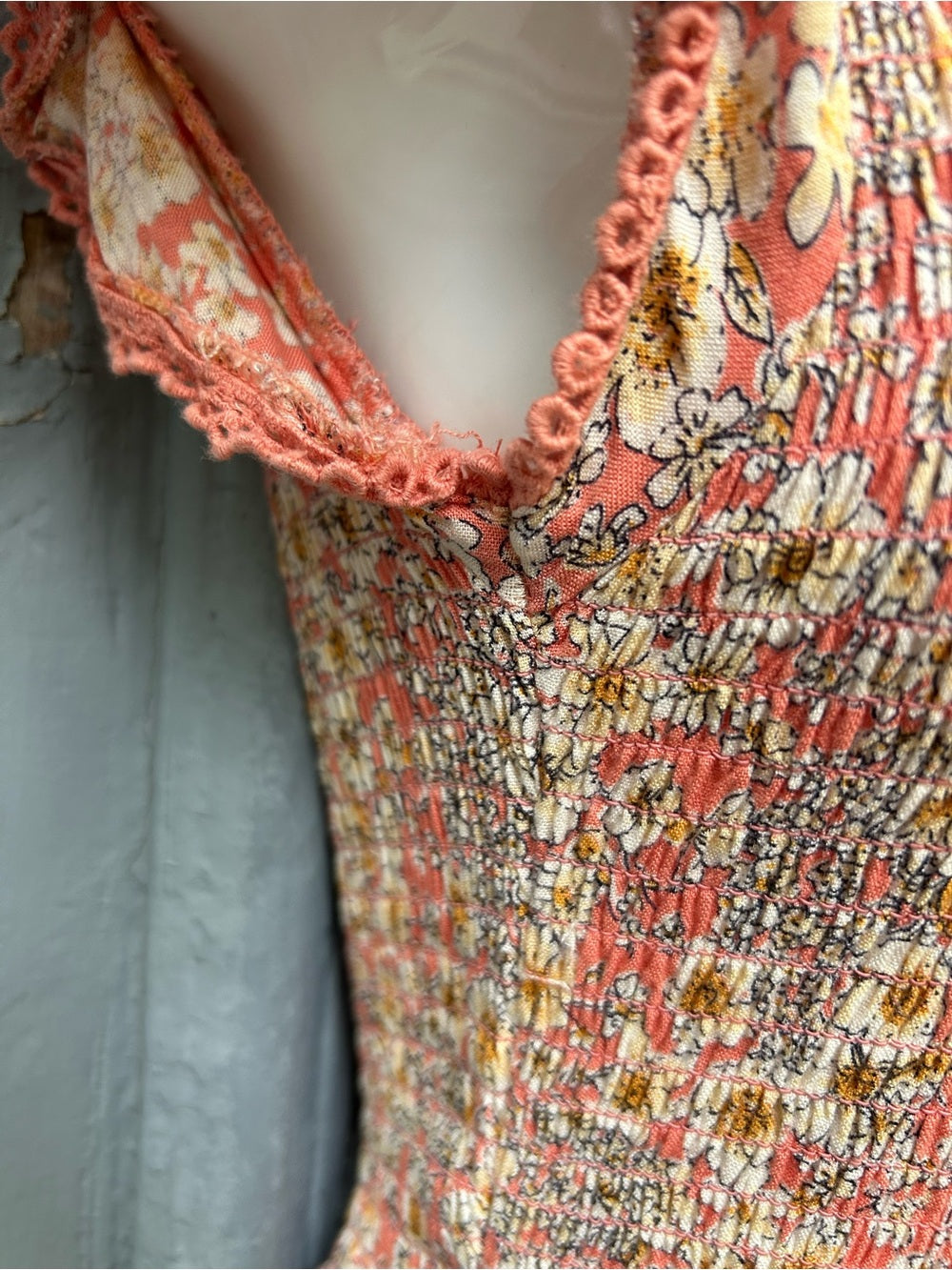 Patrons of Peace Smocked Midi Floral Dress, Small