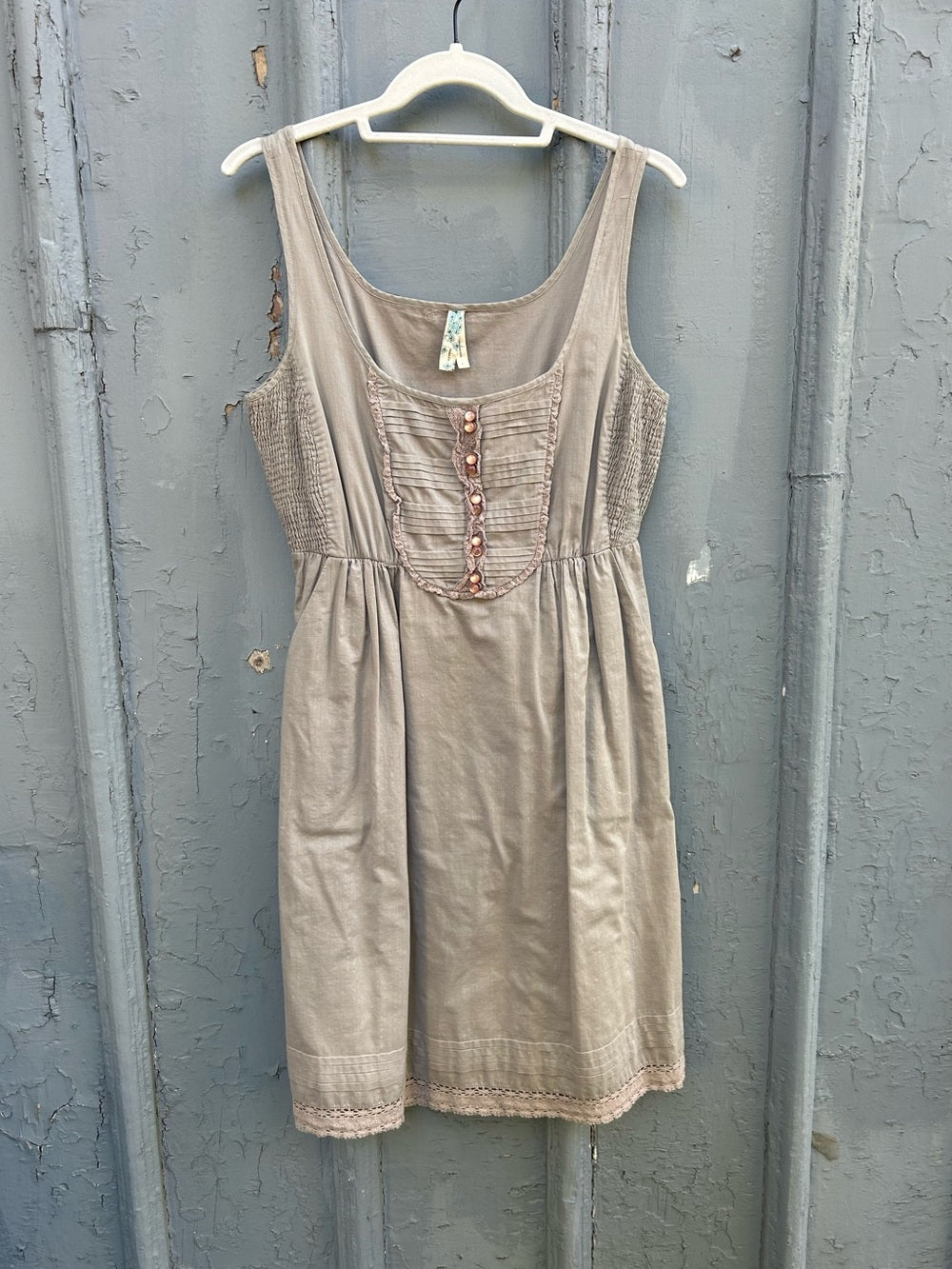 Anthropologie Maeve Grey Cotton sleeveless dress, Small