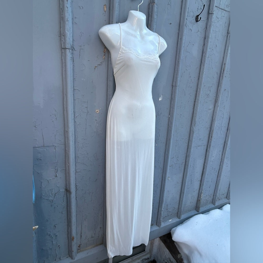 Skims Sheer Cream Maxi Slip, size L