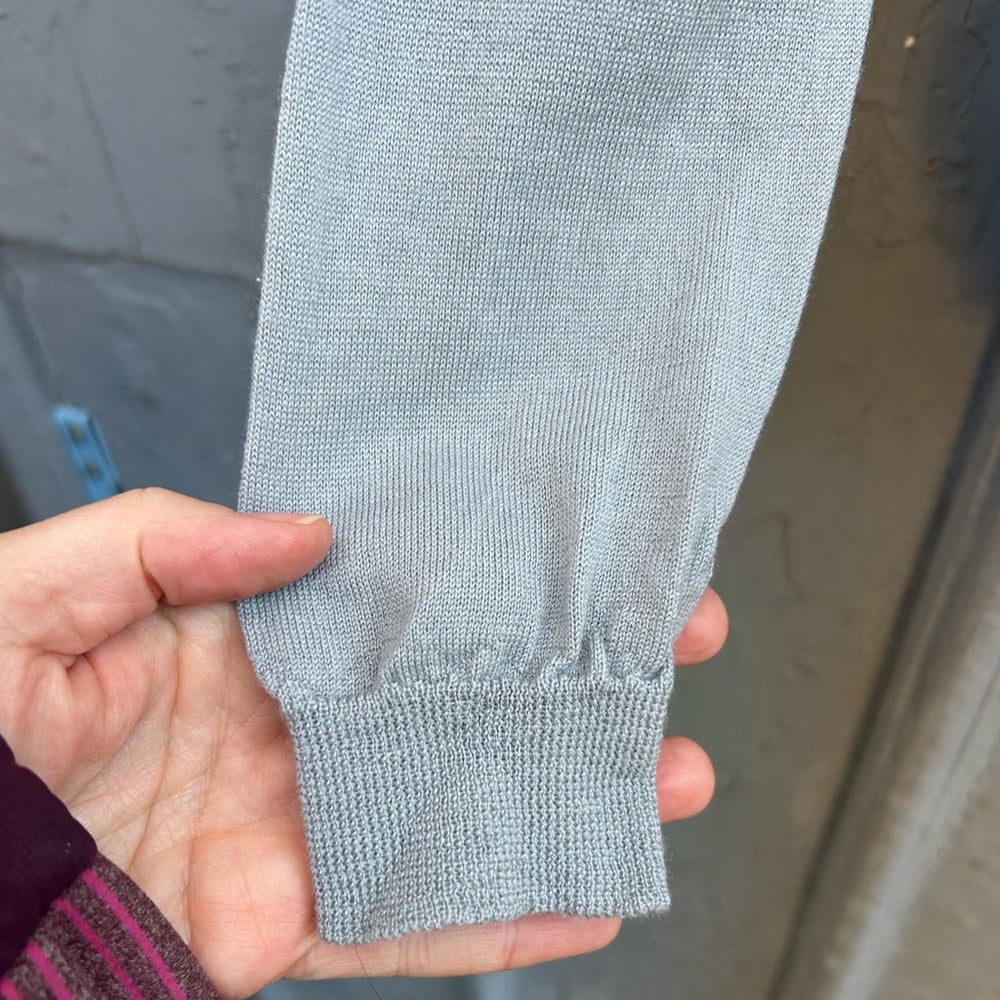 Red Valentino blue ruffle front sweater, size approx Small